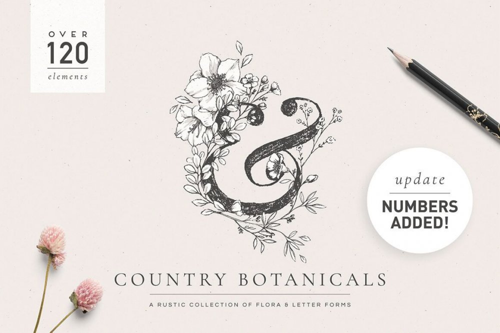 Country Botanical Illustrations & Monograms