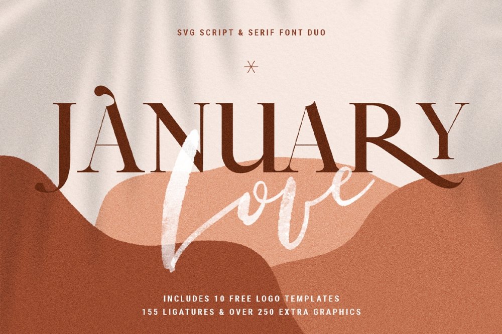 January Love .SVG Font Duo