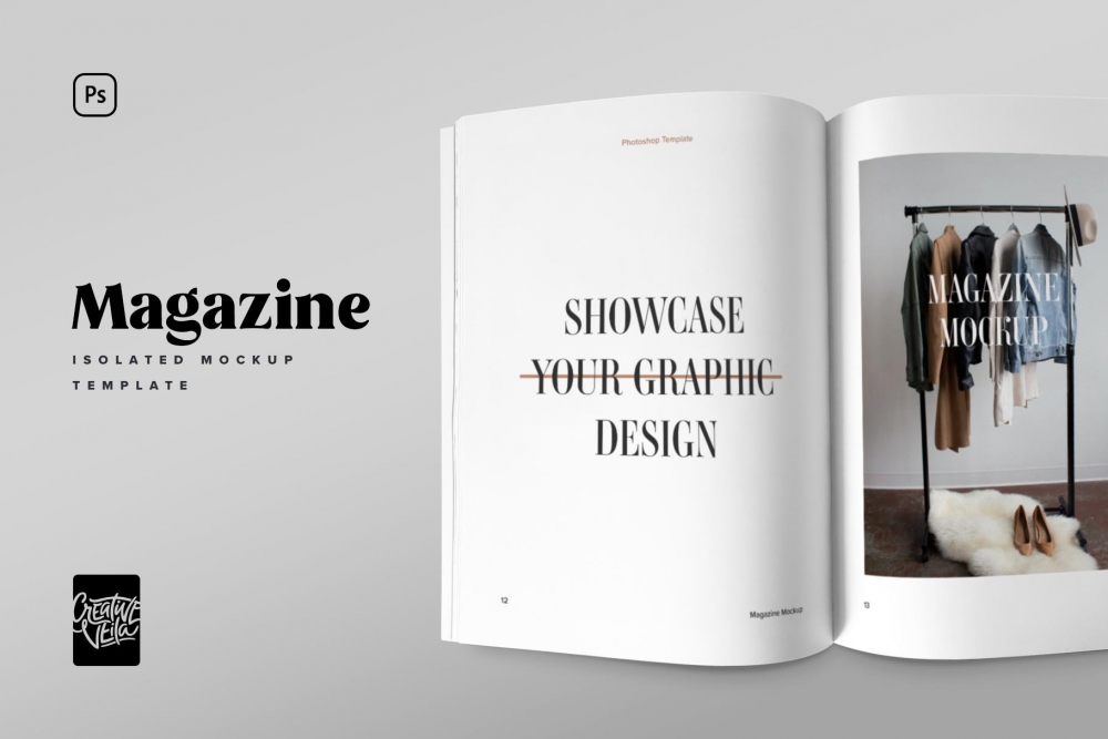 Minimalistic Magazine Spread Mockup