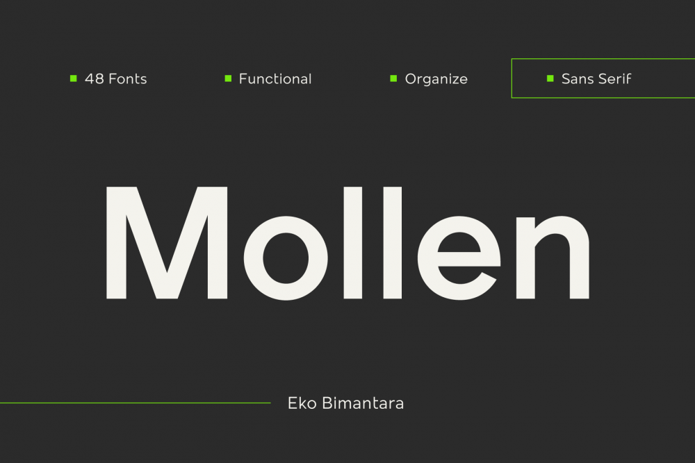 Mollen – Geometric Font Family