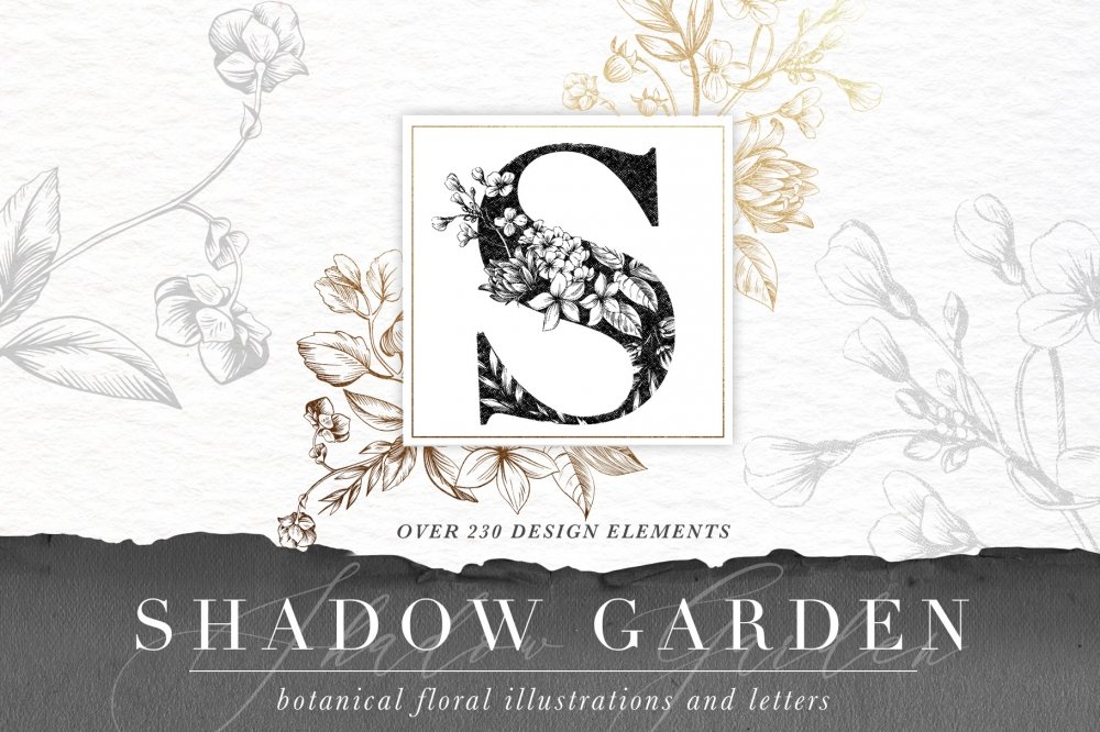 Shadow Garden Botanical Monograms