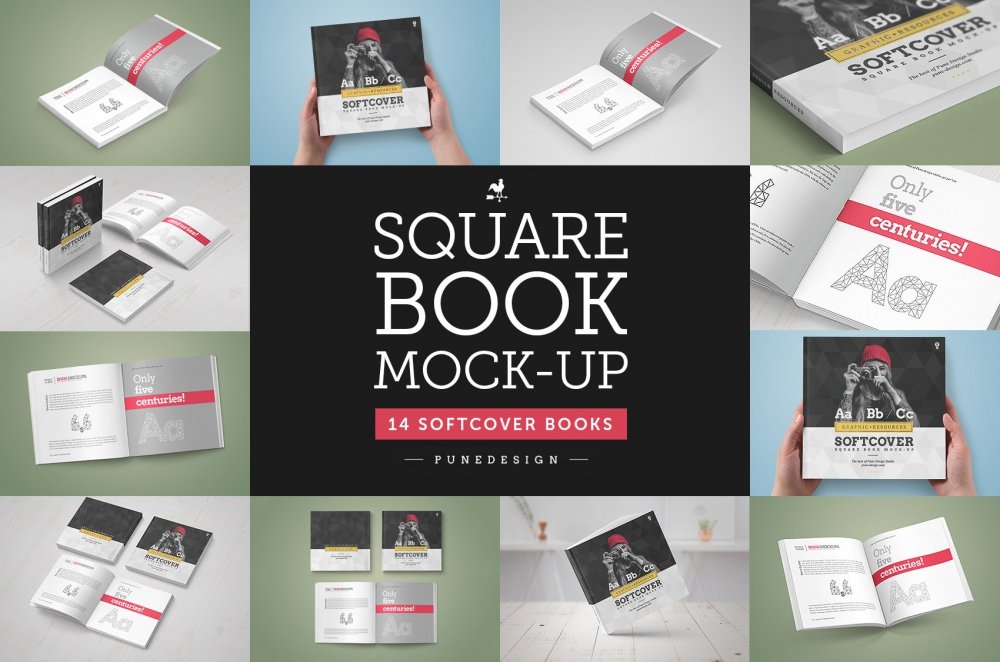 Softcover Square Book Mock-Up