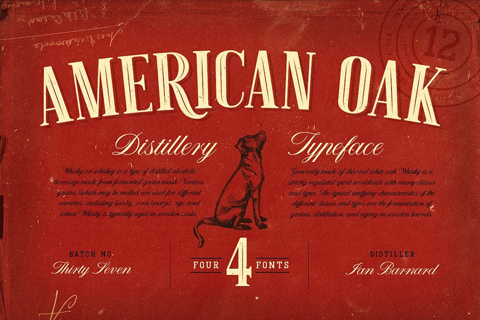 American Oak 4 Font Set