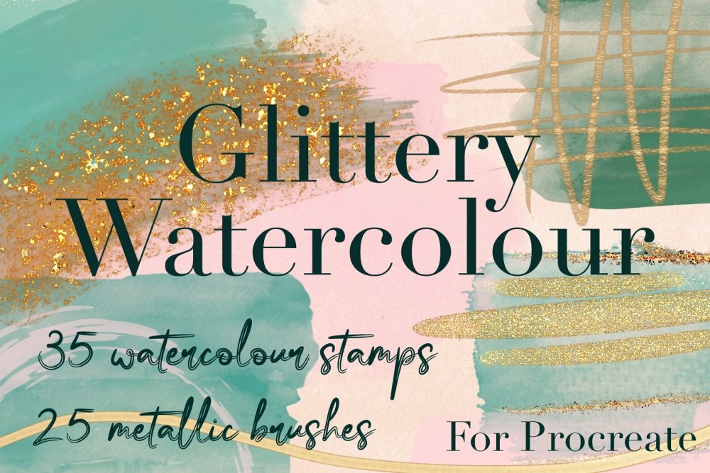 Watercolour Stamps & Glitter Brushes For Procreate