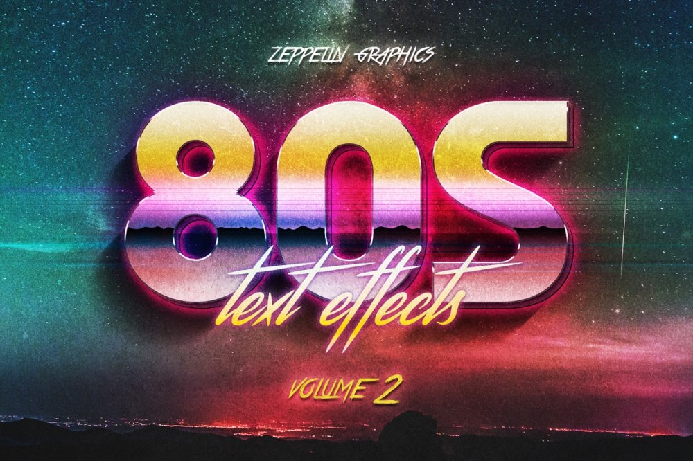 3D 80s Text Effects Vol.2