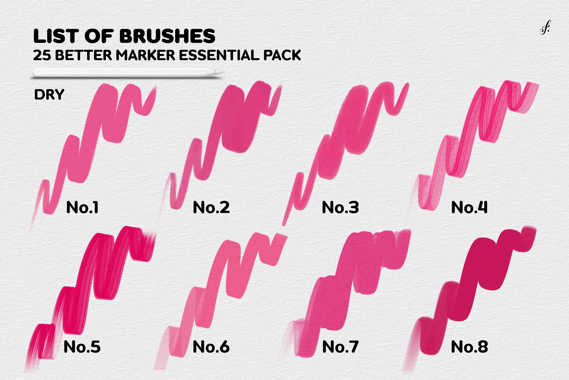 Procreate Marker Brushes | 25 Better Marker Essentials Pack
