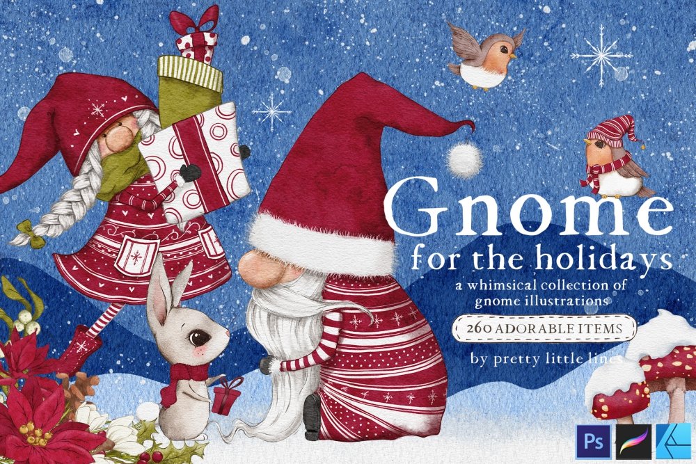 Gnome for the Holidays – A Magical Collection of Gnome Illustrations