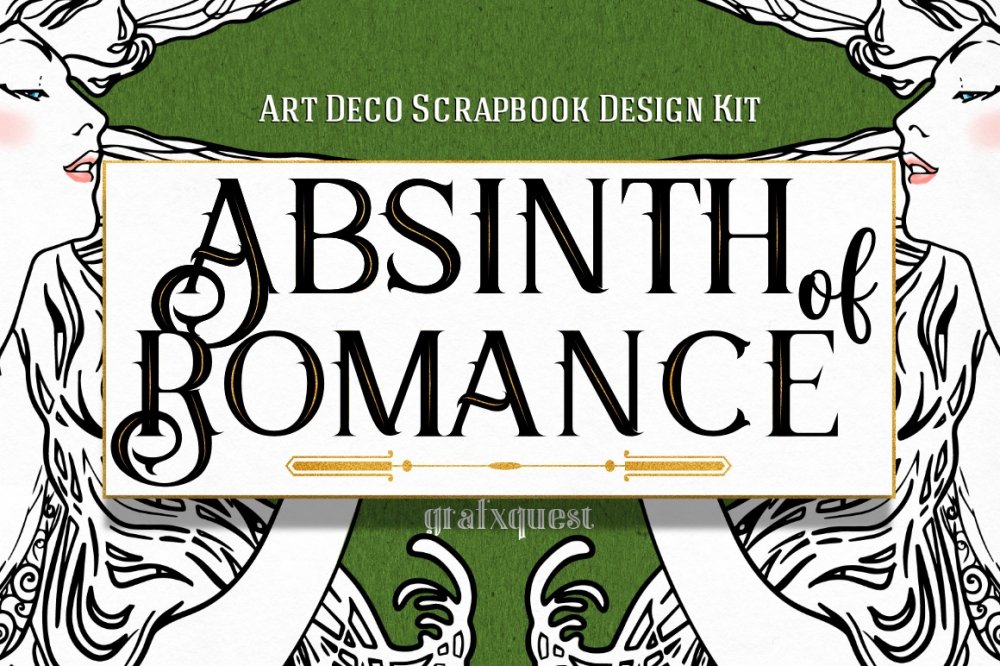 Absinth of Romance – Art Deco Scrap & Design Kit