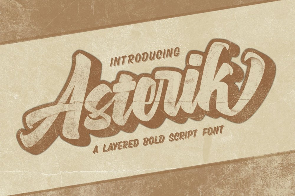 Asterik – Layered Bold Script Font