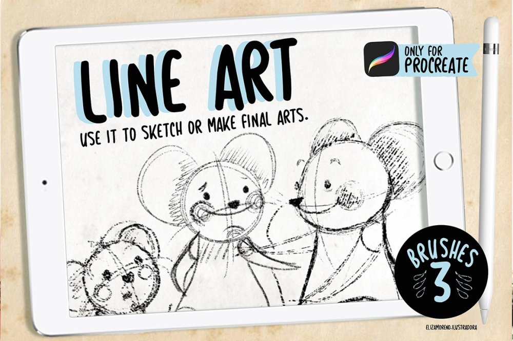 Line Art – Brushes For Procreate