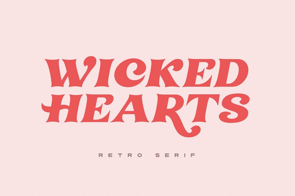 Wicked Hearts Retro Serif