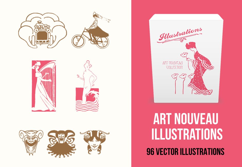 Art Nouveau Illustrations Pack