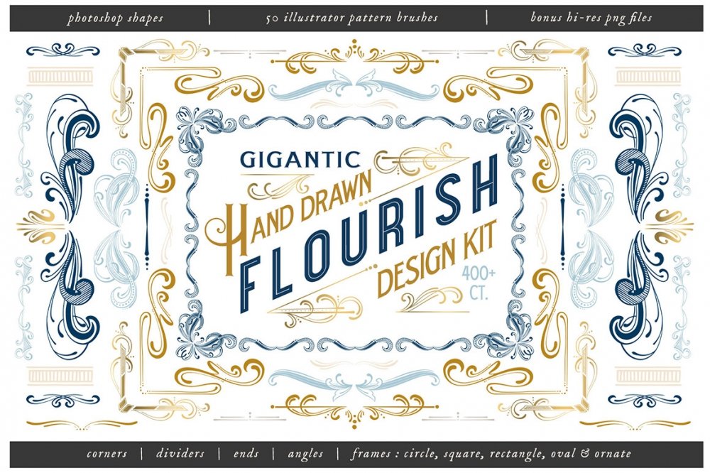 Hand Drawn Flourish Design Kit