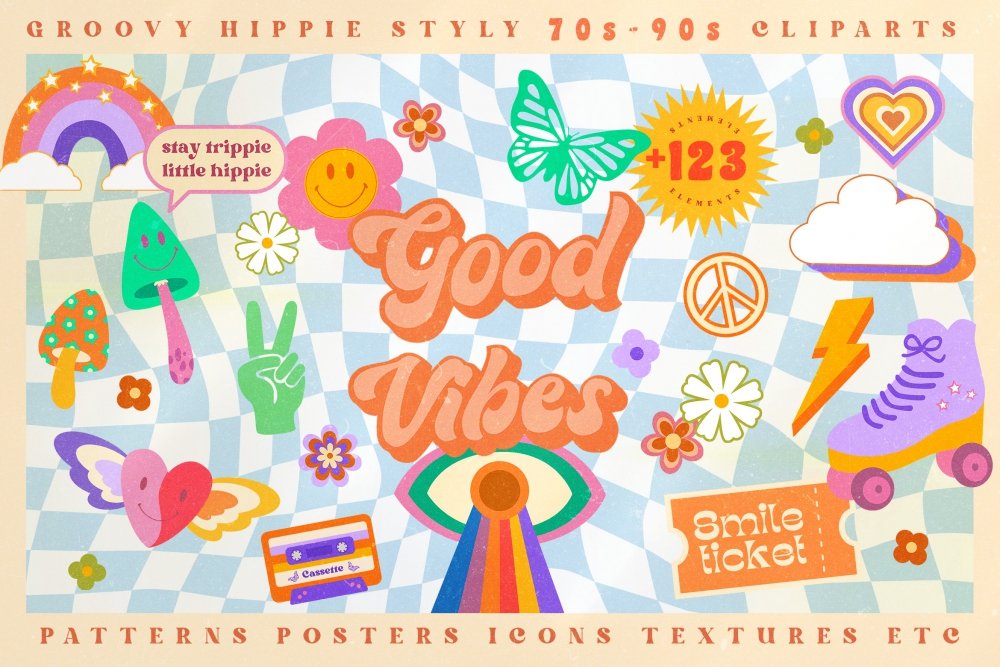 Retro Vibes Art 70s 90s