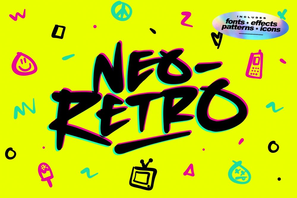 Neo Retro Font Plus Extras