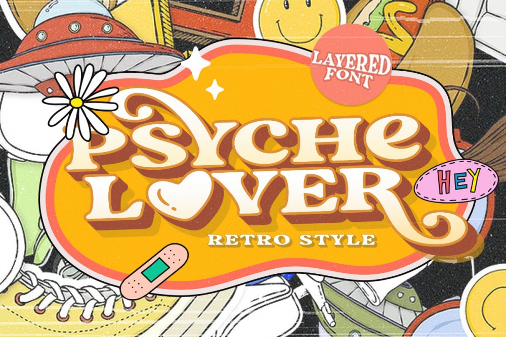 Psyche Lover – Layered Retro Font
