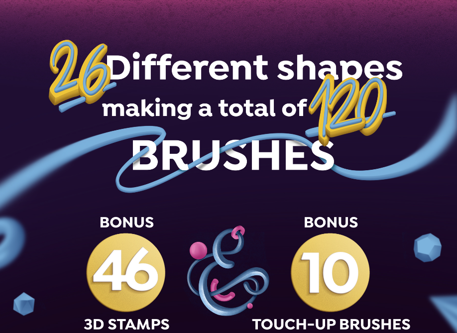 SAVE 30% for 3 ITEMS 12 Procreate Stamps Lotus Procreate 