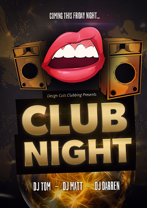 Create a Night Club Promotional Poster Using Vectors Design Cuts