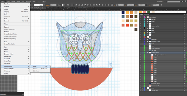 Owl design and texturing tutorial