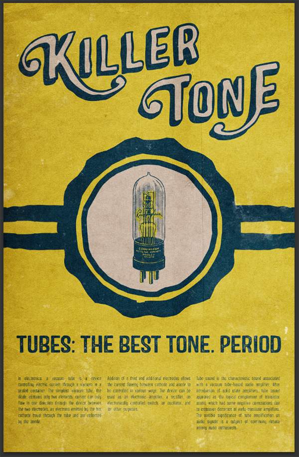 Vintage tube advertising design tutorial