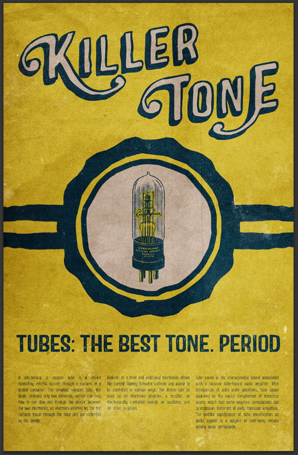 Vintage tube advertising design tutorial