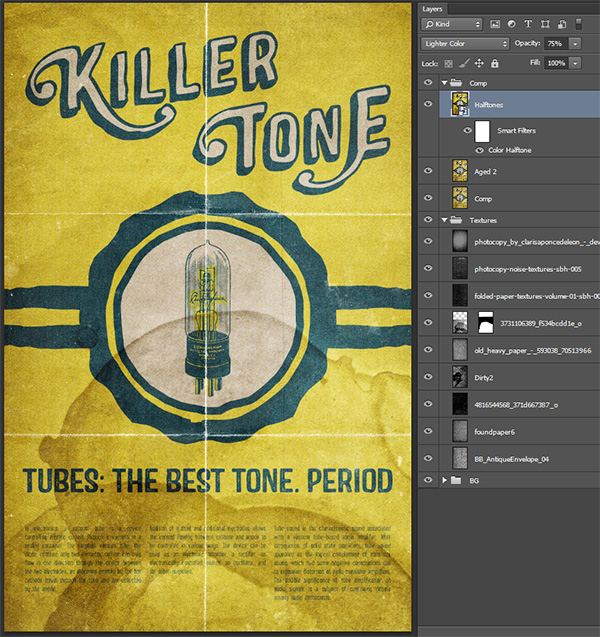 Vintage tube advertising design tutorial