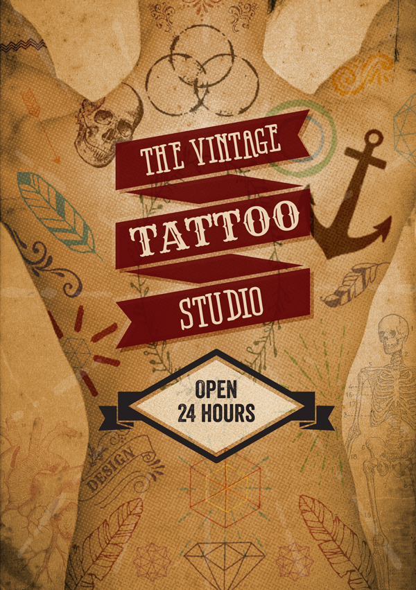 Vintage Tattoo Vectors Tutorial