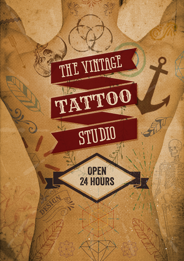 Vintage Tattoo Vectors Tutorial