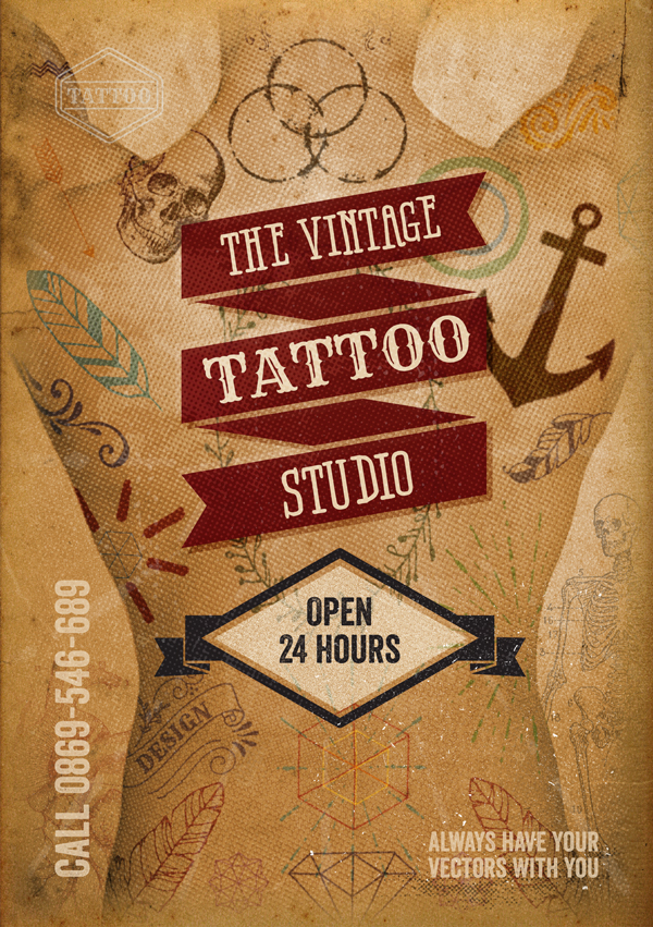 Vintage Tattoo Vectors Tutorial