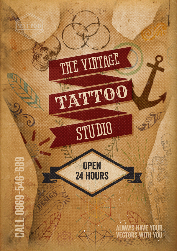 Vintage Tattoo Vectors Tutorial