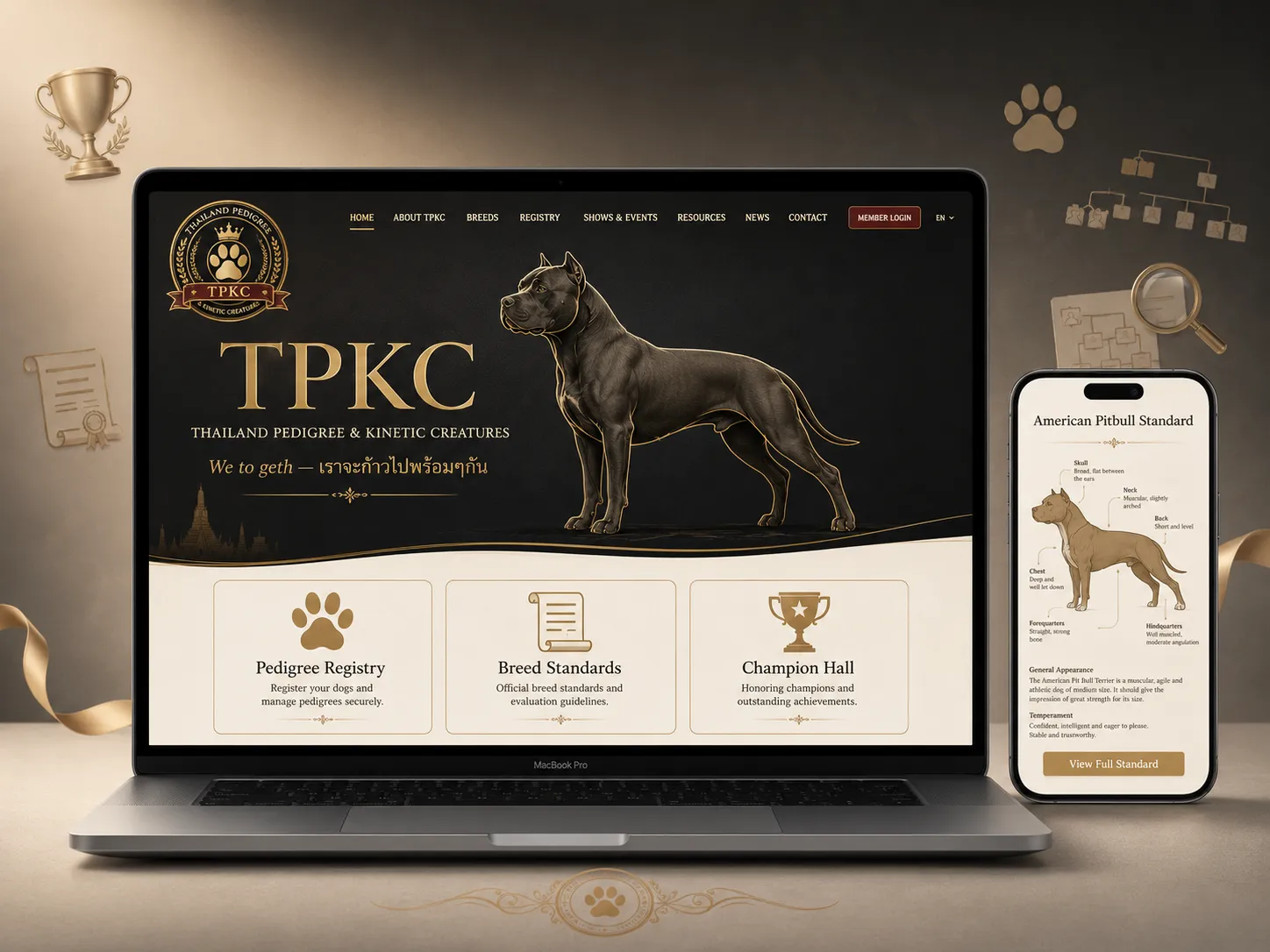 เว็บไซต์ TPKC — Thailand Pedigree & Kinetic Creatures Kennel Club