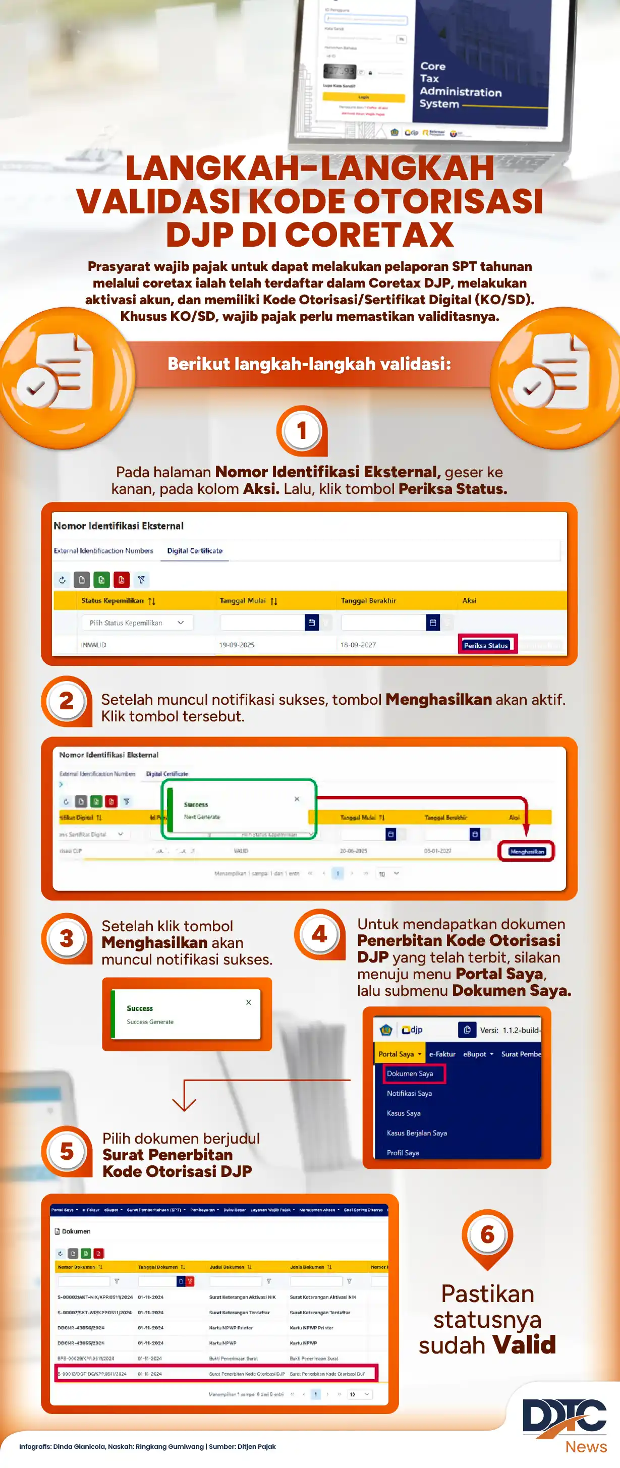 Langkah-Langkah Validasi Kode Otorisasi DJP di Coretax