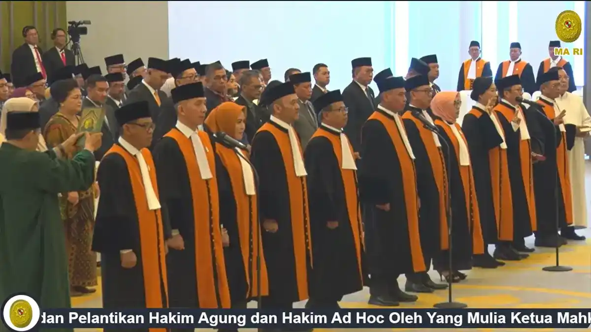 MA Lantik 11 Hakim Agung Baru, Ada 3 untuk Kamar TUN Pajak