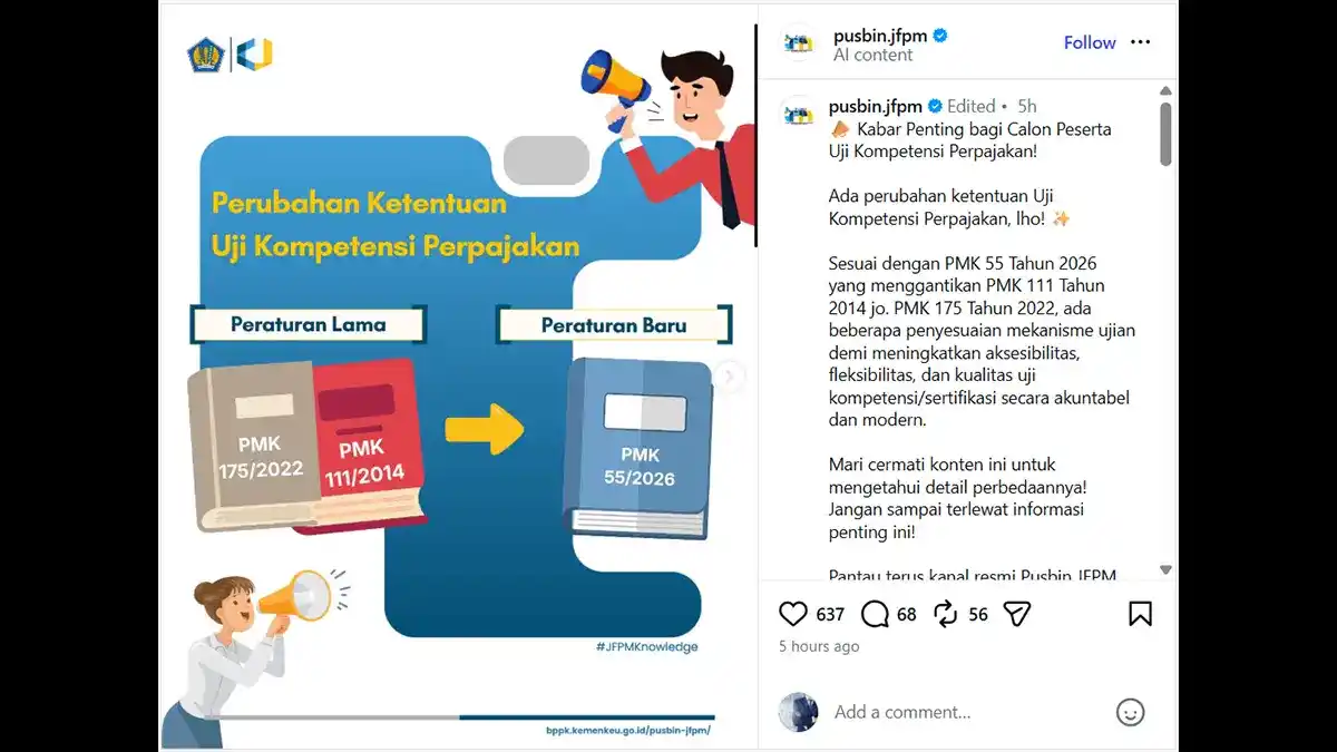 Poin-Poin Perubahan Uji Kompetensi Perpajakan Pasca Terbit PMK 55/2026