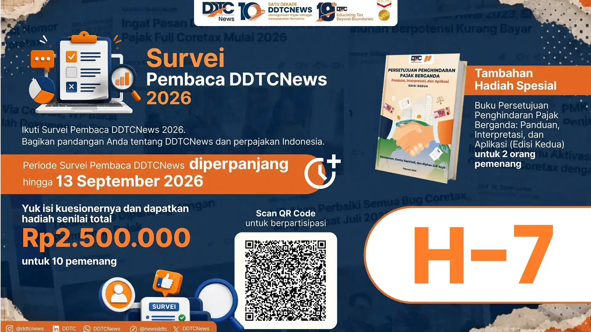 Berhadiah Uang Tunai dan Buku, Jangan Lewatkan Survei Pembaca DDTCNews