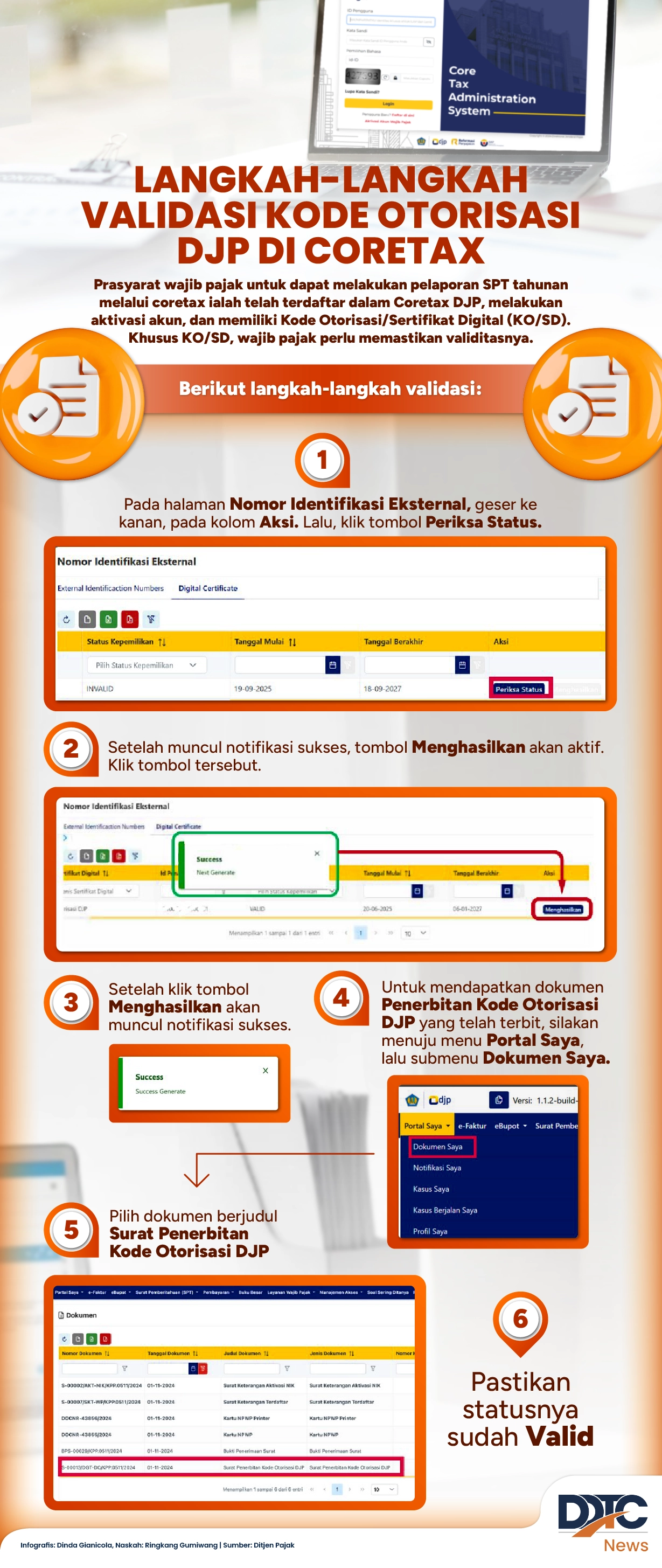 Langkah-Langkah Validasi Kode Otorisasi DJP di Coretax