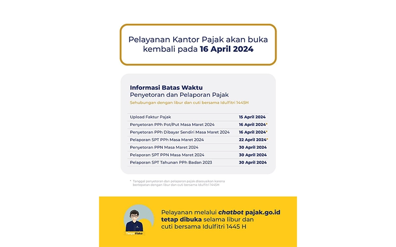 Perlu Layanan Pajak? Catat, Semua Kantor Pajak Libur Sampai 16 April