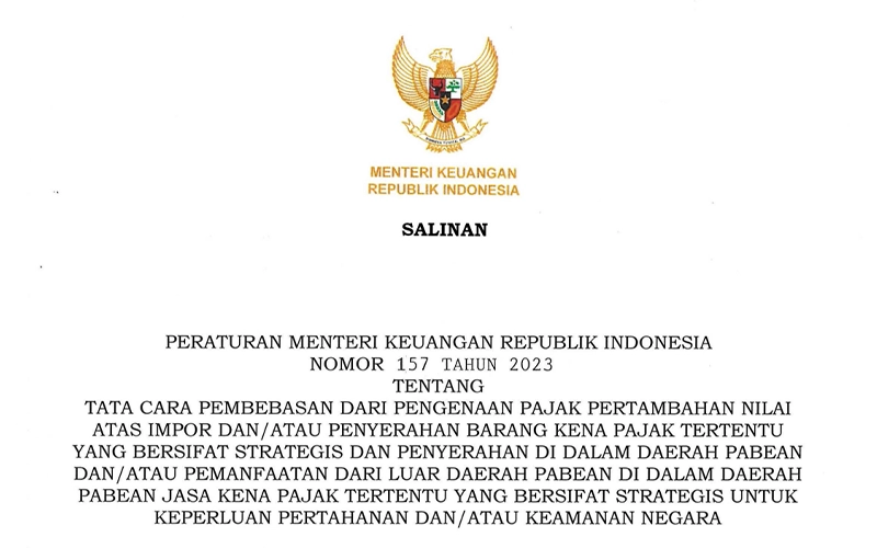 PMK Baru! Bebas PPN Atas Objek untuk Pertahanan dan Keamanan Negara
