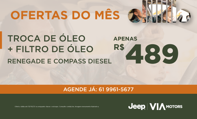 Troca de óleo + filtro óleo Troca de óleo + filtro óleo