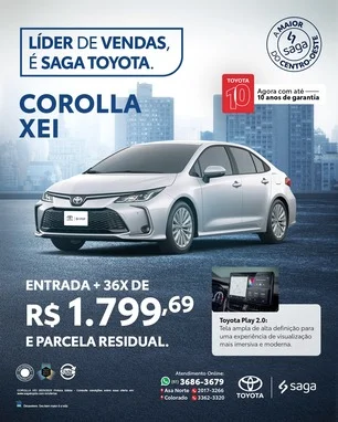 XEi 2025 - Líder de Vendas é Saga Toyota!!! Corolla XEI 2025 0km!!! XEi 2025 - Líder de Vendas é Saga Toyota!!! Corolla XEI 2025 0km!!!