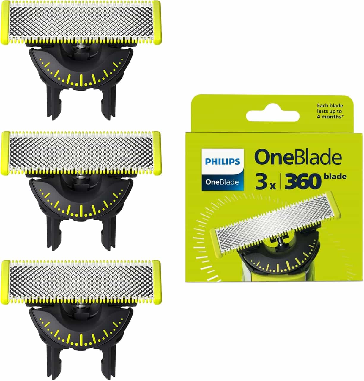 Philips OneBlade 360 3-Pack blad med justerbar kam