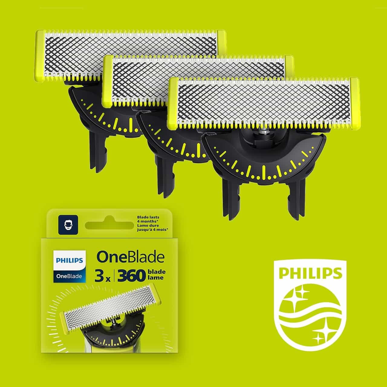 Philips OneBlade 360 3-Pack blad med justerbar kam