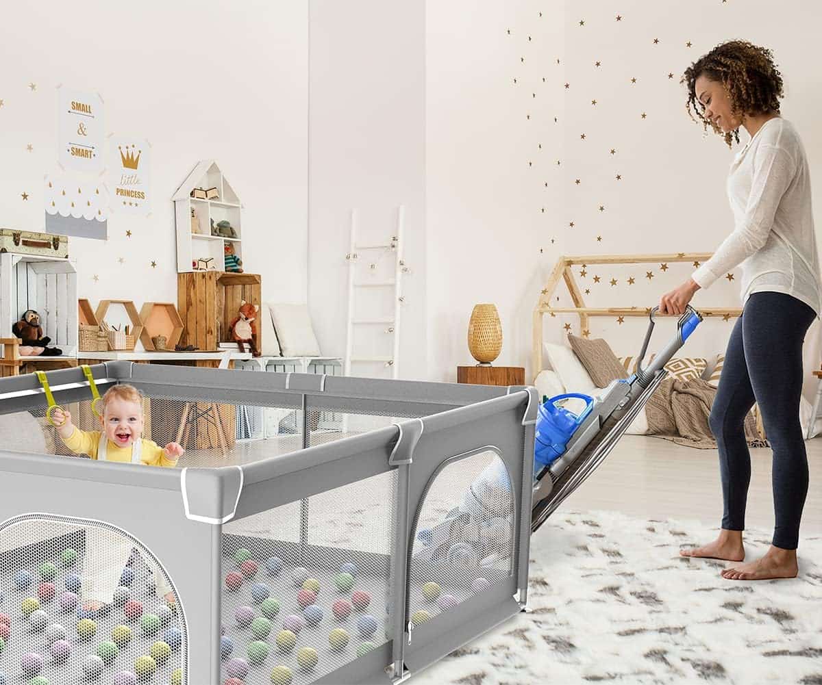 Lekhage för barn 150 x 180 cm grå