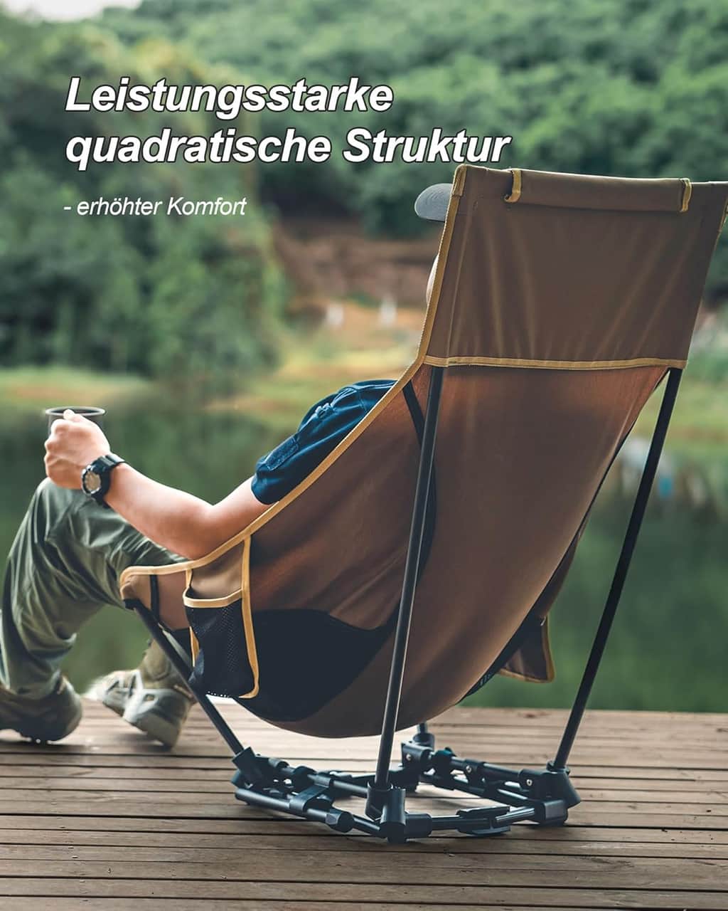 OneTigris DRAGONHIDE hopfällbar campingstol med hög rygg