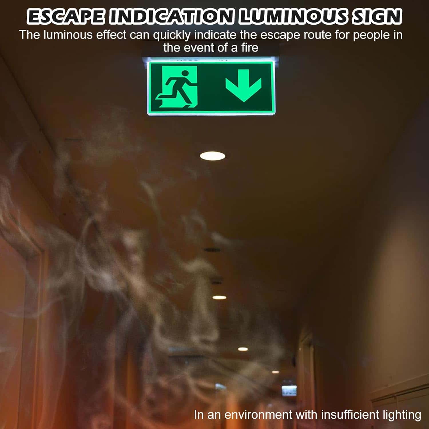 12-pack nödutgångsskyltar 300 x 150 mm