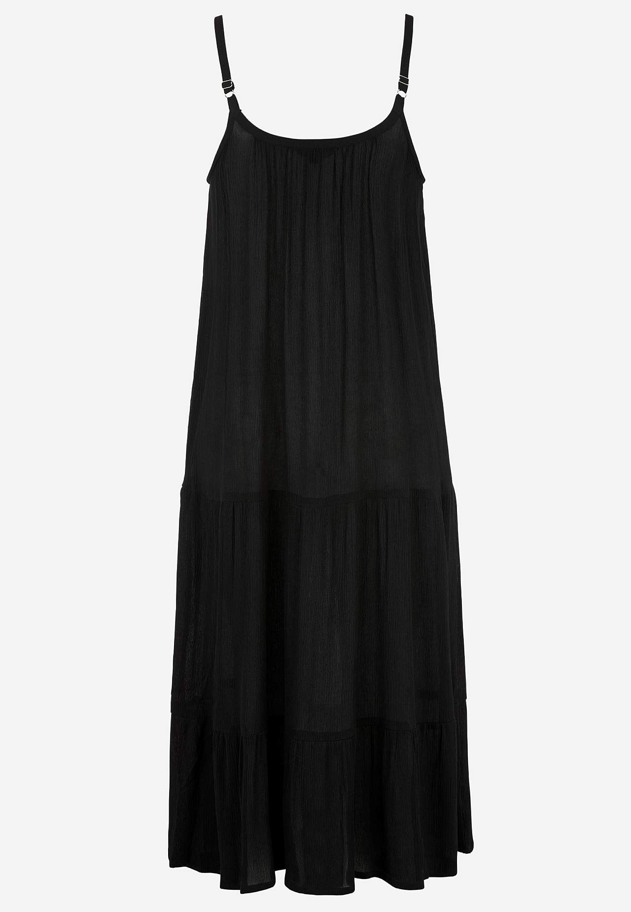 Svart Strandklänning med Volanger