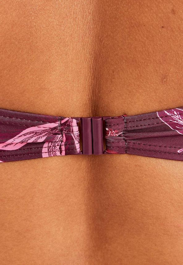 Mjuk Bikini-BH Vinröd Blommönster