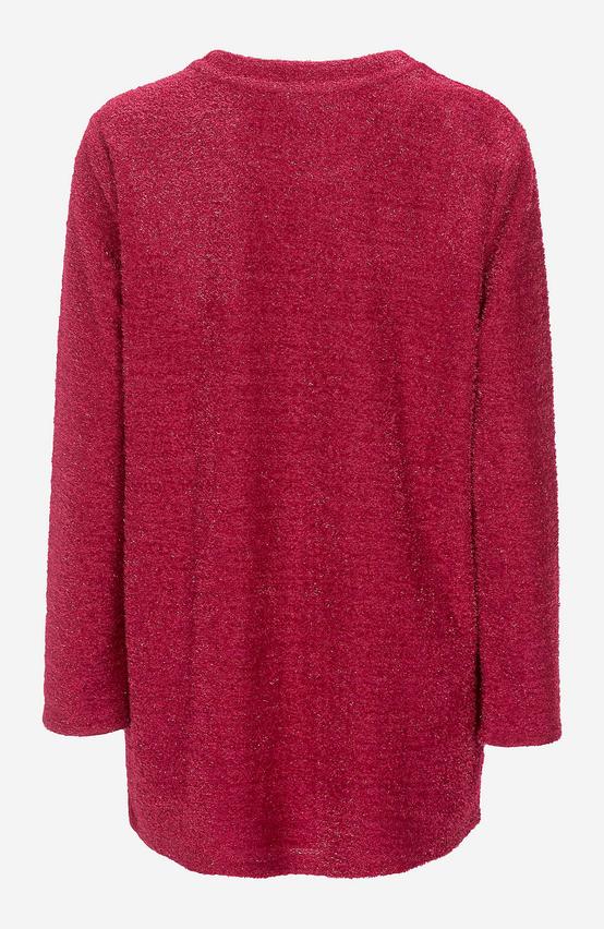 Glittrig Stickad Cerise Tröja