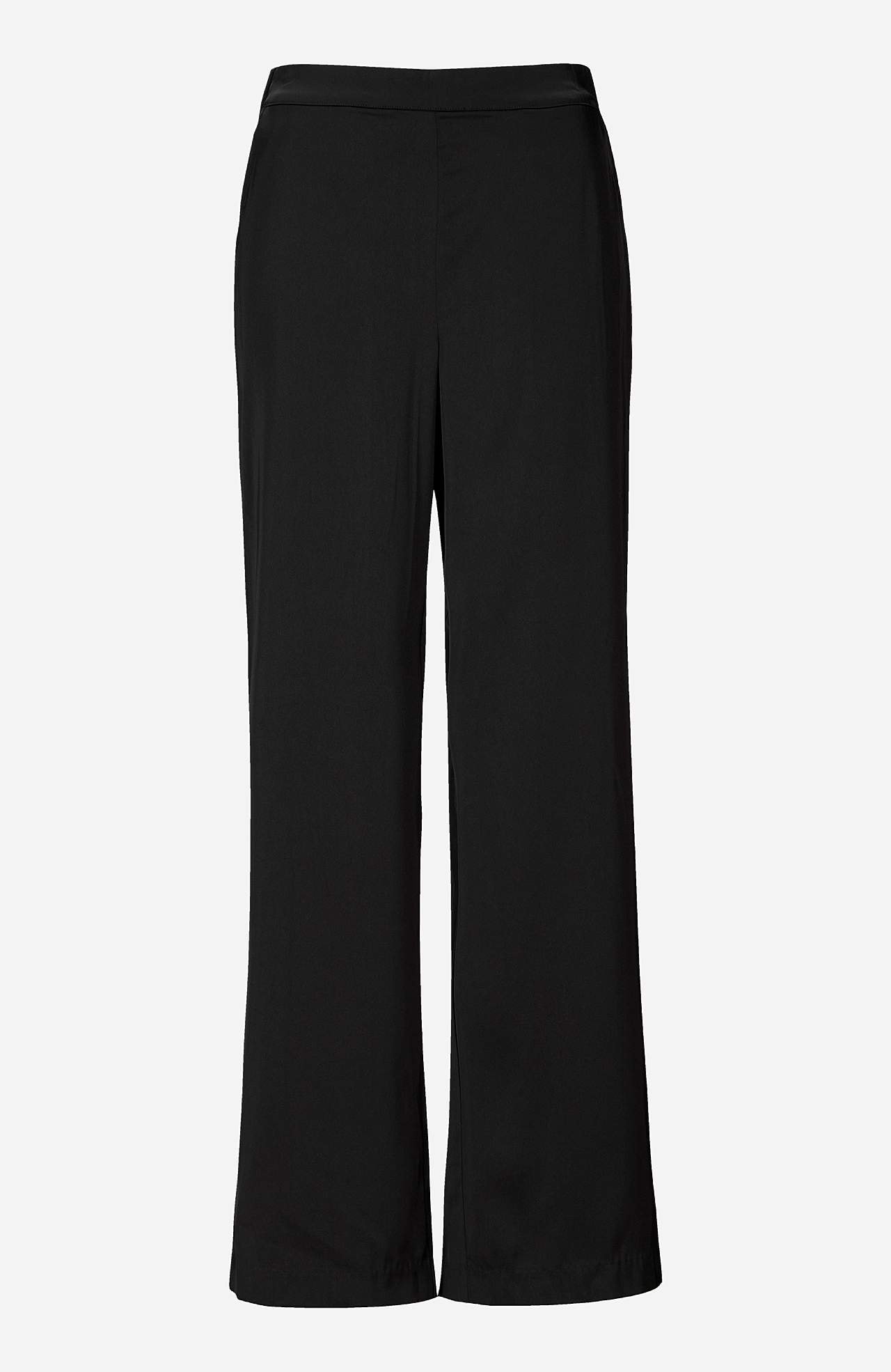 Eleganta Svarta Festbyxor med Vida Ben