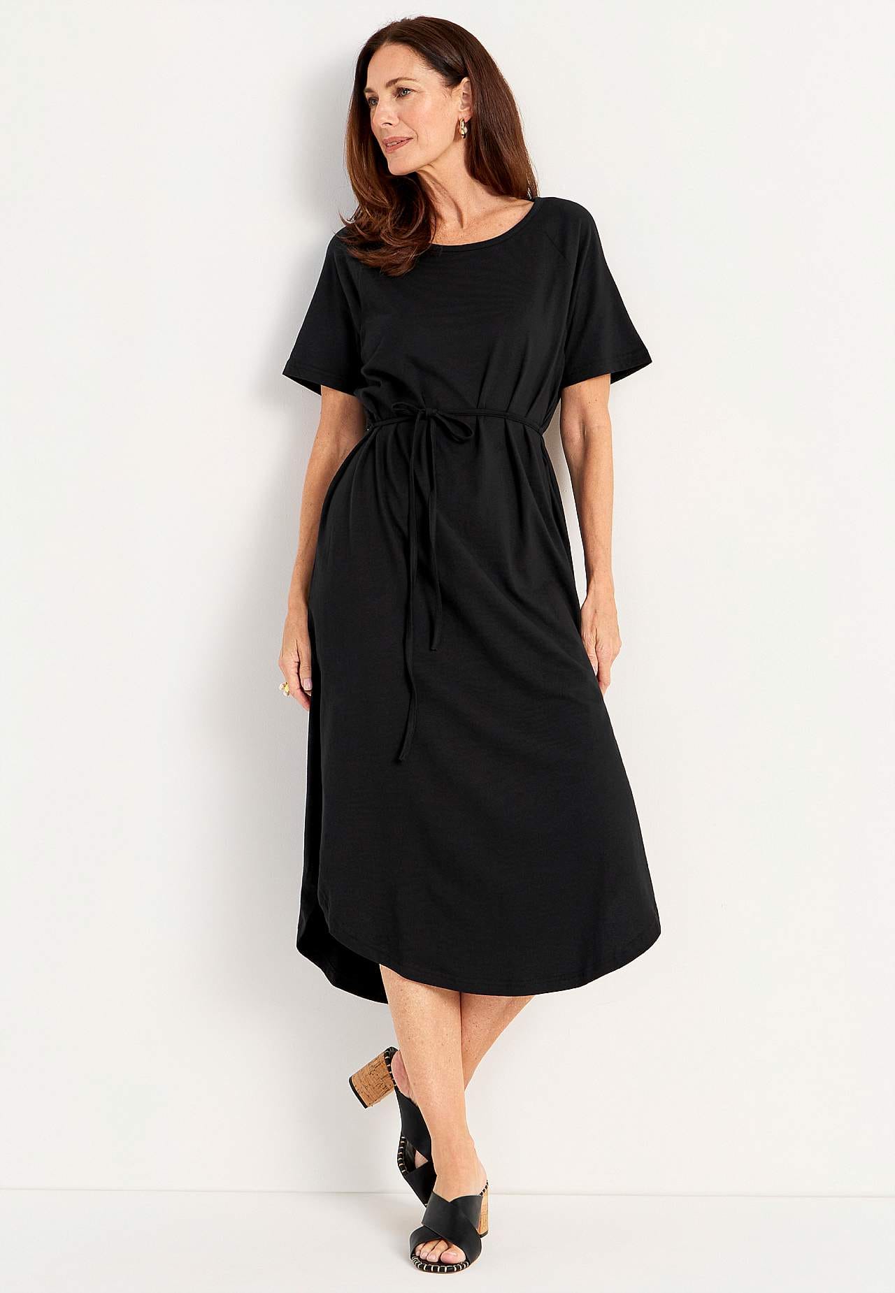 Ekologisk Bomull Trikåklänning Alex - Svart